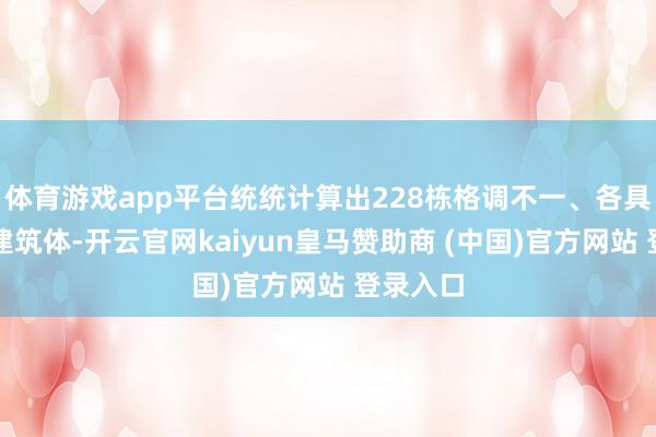 体育游戏app平台统统计算出228栋格调不一、各具本性的建筑体-开云官网kaiyun皇马赞助商 (中国)官方网站 登录入口