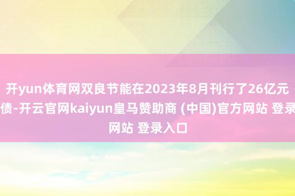 开yun体育网双良节能在2023年8月刊行了26亿元可转债-开云官网kaiyun皇马赞助商 (中国)官方网站 登录入口