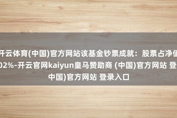 开云体育(中国)官方网站该基金钞票成就：股票占净值比81.02%-开云官网kaiyun皇马赞助商 (中国)官方网站 登录入口