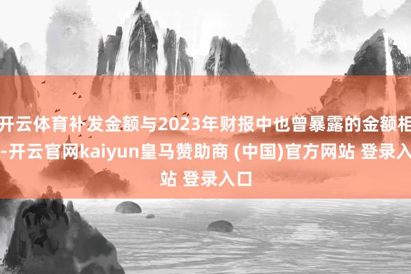 开云体育补发金额与2023年财报中也曾暴露的金额相配-开云官网kaiyun皇马赞助商 (中国)官方网站 登录入口
