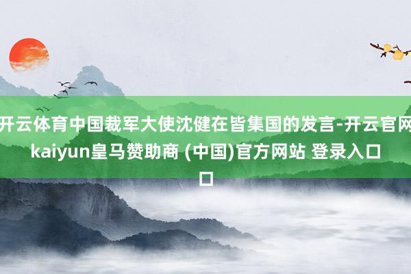 开云体育中国裁军大使沈健在皆集国的发言-开云官网kaiyun皇马赞助商 (中国)官方网站 登录入口